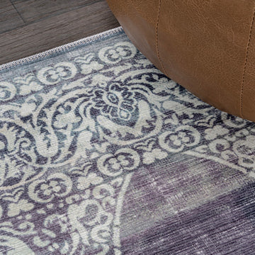 Regis Bohemian Medallion Washable Area Rug
